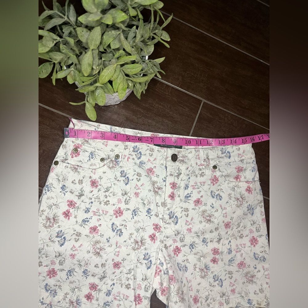 Lauren Jeans Co. Ralph Lauren floral denim shorts sz 6 - Picture 5 of 7